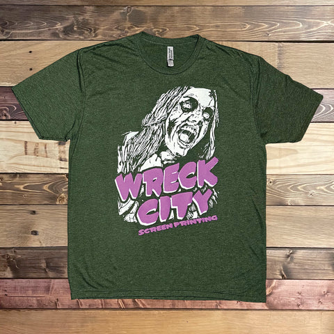 Wreck City Zombie 2.0 Tee - Heather Forest